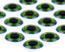 3D Epoxy Eyes, Holographic Green-Blue 9 mm